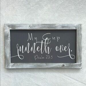 8x14 Gray Framed Inspirational Wall Art. Hang or stand.